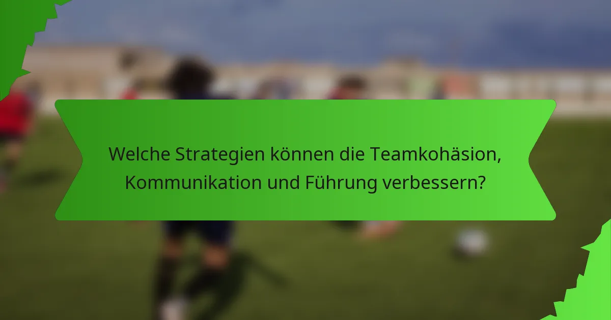 Welche Strategien können die Teamkohäsion, Kommunikation und Führung verbessern?