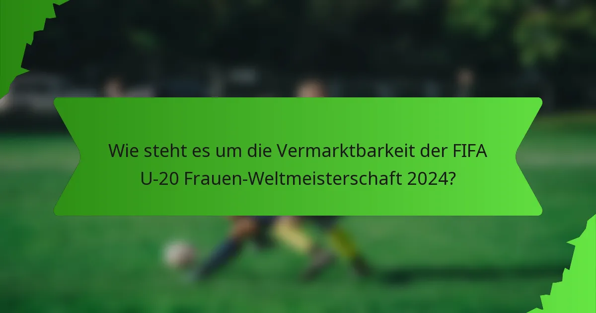 Wie steht es um die Vermarktbarkeit der FIFA U-20 Frauen-Weltmeisterschaft 2024?